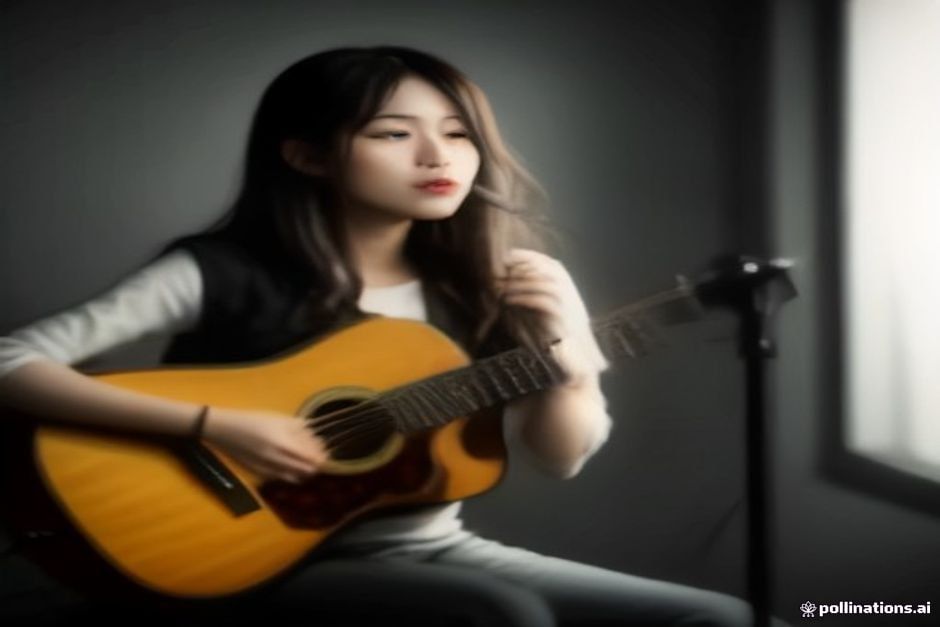 Professional recording studio equipment and guitar