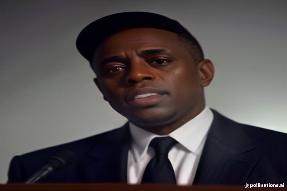 Bill Duke giving a speech at a public media event