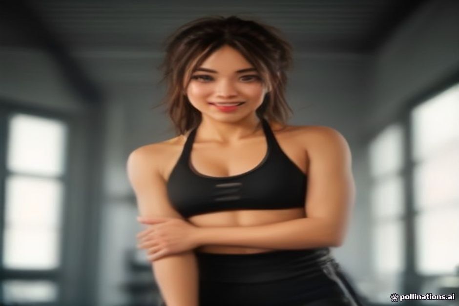 Fitness influencer smiling after workout session
