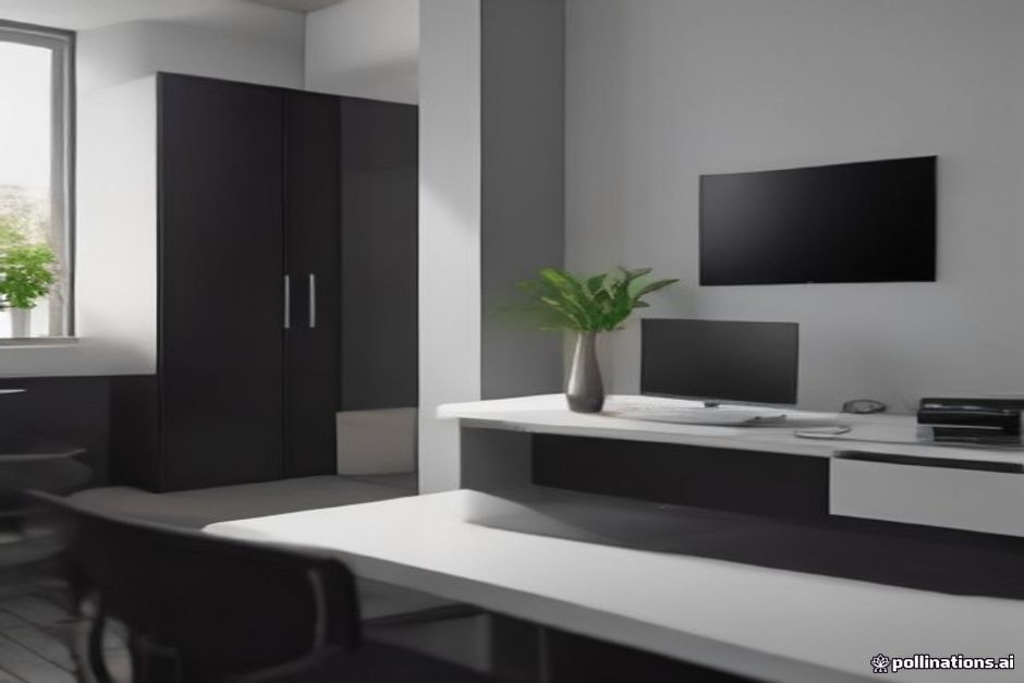 modern entertainment professional working in a sleek office environment
