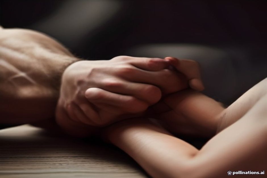 Close up view of powerful arm wrestling grip