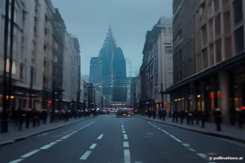 London financial district establishing shot depicting modern corporate architecture