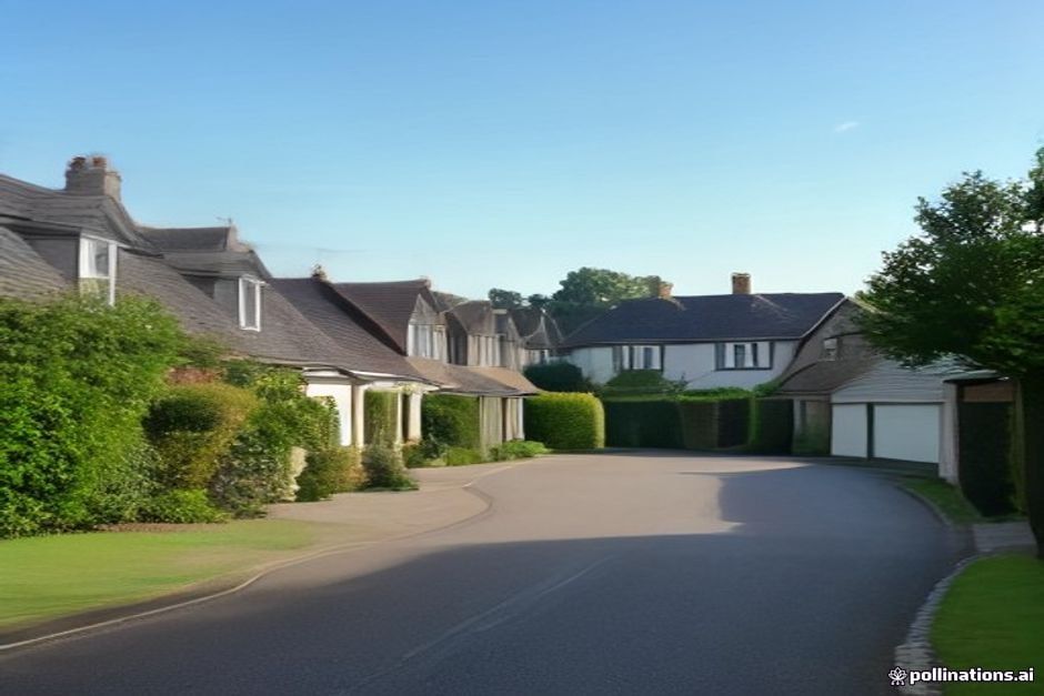 Quiet British suburban neighborhood reflecting private lifestyle today