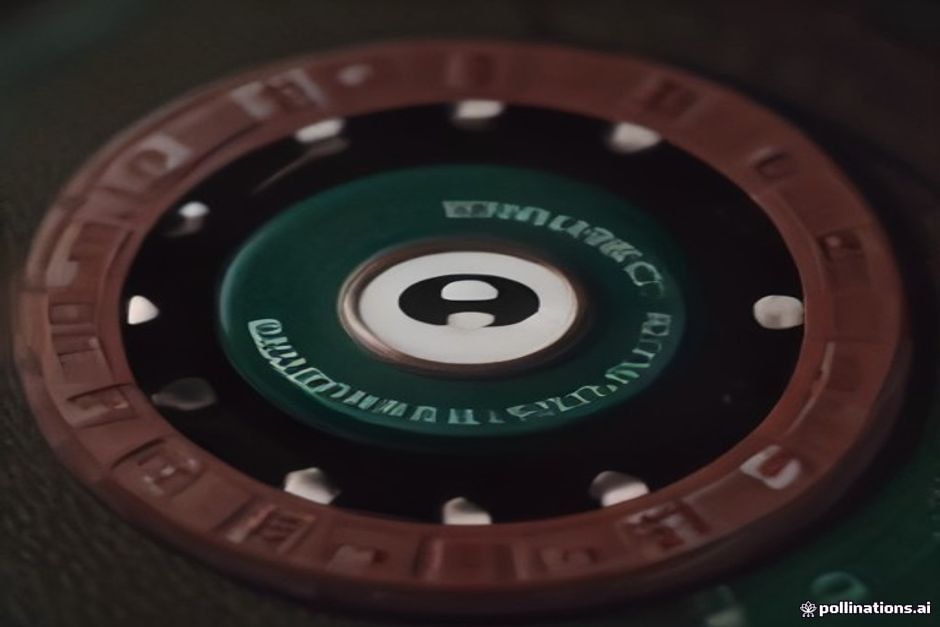 Inspirational all in poker chip on podium