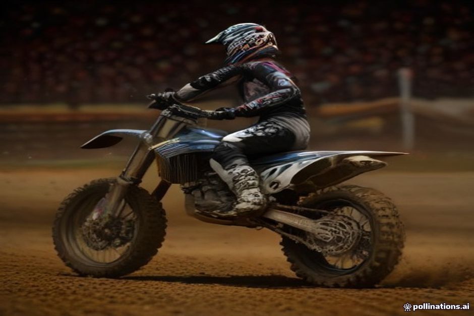 jason anderson racing his dirt bike under stadium lights