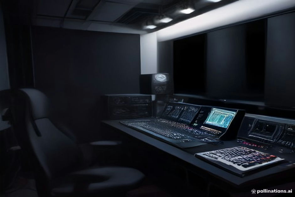 Professional microphone in underground recording studio